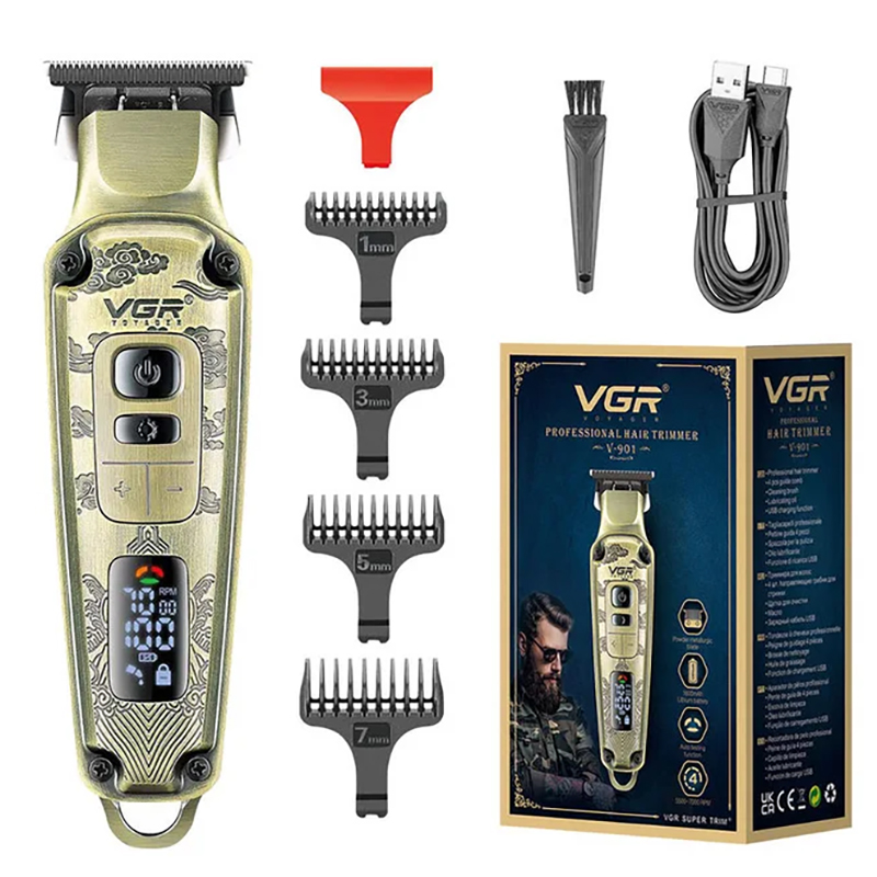 VGR V-901 Professional Simsiz Saç və Saqqal Düzəldici Trimmer – USB Şarjlı Elektrikli Saç Kəsmə Maşını